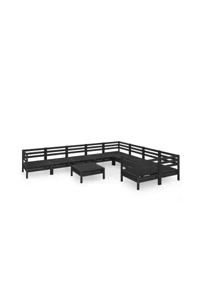Conjunto mobiliario de 10 piezas para exterior piezas fabricado en madera de pino maciza de vidaXL