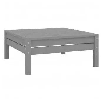 Juego de muebles de jardín color gris con 10 piezas de madera de pino maciza de vidaXL 4