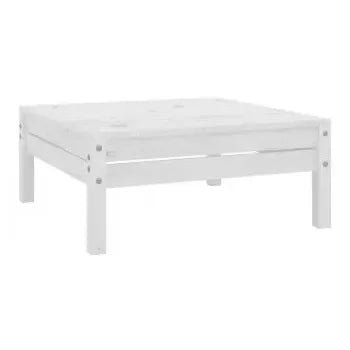 Set de muebles de pino para exterior de 11 piezas color blanco sin cojines de vidaXL 4