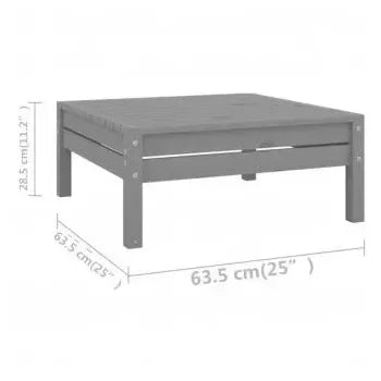 Set de muebles de exterior de 14 piezas fabricados en madera de pino de color gris de vidaXL 7