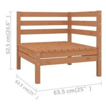 Set de muebles para jardín de 10 piezas fabricado en madera de pino maciza con acabado en marrón de vidaXL 6