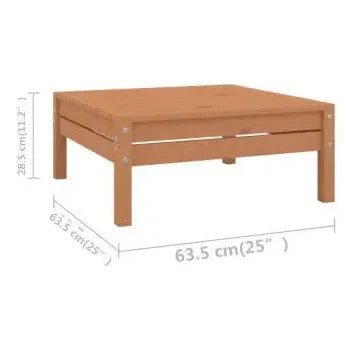 Set de muebles para jardín de 10 piezas fabricado en madera de pino maciza con acabado en marrón de vidaXL 8