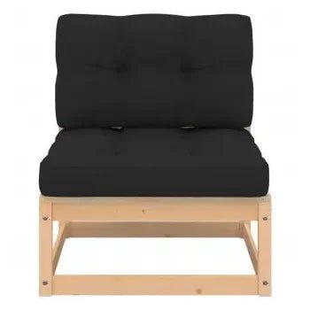 Conjunto de muebles para jardín de madera de pino con cojines color antracita de vidaXL 3