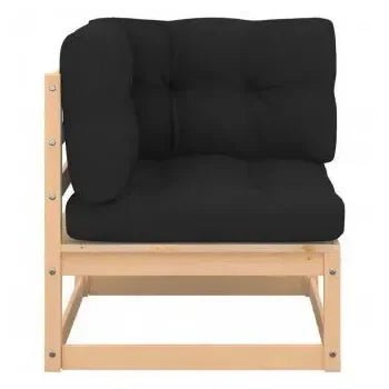 Conjunto de muebles de jardín hechos de madera de pino con juego de cojines gris antracita de vidaXL 4