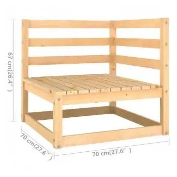 Juego de muebles de jardín 6 piezas de madera de pino maciza y cojines gris antracita de vidaXL 8