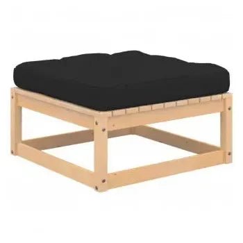 Juego de muebles de jardín con 6 piezas de madera de pino maciza y cojines gris antracita de vidaXL 4