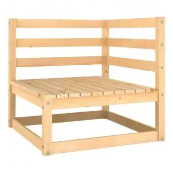 Juego de muebles de 13 piezas para jardín de madera maciza de pino natural y gris antracita de vidaXL 2