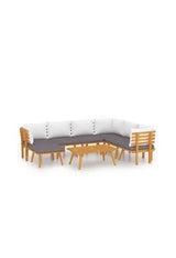Outdoor furniture set made of acacia wood consisting of 6 vidaXL sofas