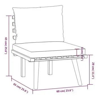 Conjunto de muebles de exterior hechos de madera de acacia con una mesa 4 sofás centrales y 2 sofás de vidaXL 8