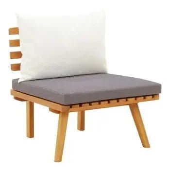 Set de muebles de exterior hechos de madera de acacia con una mesa 3 sofás centrales y 3 sofás de vidaXL 5