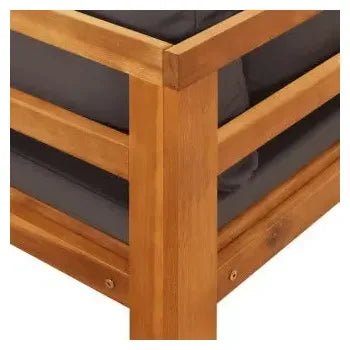 Conjunto de muebles de exterior en madera de acacia con 1 mesa 2 bancos y 2 sofás de esquina de vidaXL 9