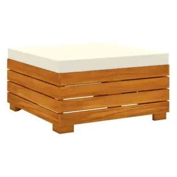 Set de muebles para jardín de 6 piezas fabricado en madera maciza de acacia con cojines color de vidaXL 5