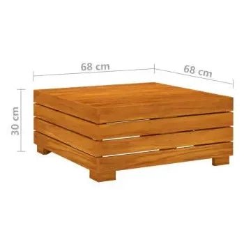 Set de muebles para jardín de 9 piezas fabricado en madera maciza de acacia con cojines color gris de vidaXL 9