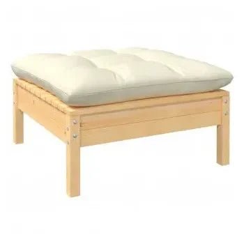 Conjunto para jardín de 5 piezas de mesa con sofás en madera de pino con cojines color crema de vidaXL 4