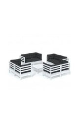 9-piece garden sofa set pine wood white and anthracite by vidaXL