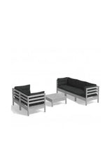 Modular garden furniture set in pine wood with anthracite grey cushions by vidaXL