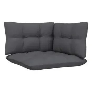 Juego de muebles para jardín fabricado en madera y tela de 8 piezas color negro y gris oscuro de vidaXL 5