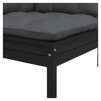 Juego de muebles para jardín fabricado en madera y tela de 8 piezas color negro y gris oscuro de vidaXL 10
