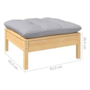 Juego de muebles para jardín de 6 piezas con cojines y mesa color madera natural y gris de vidaXL 9