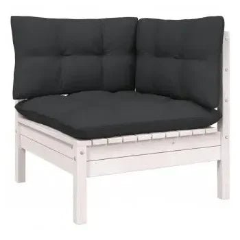 Conjunto de sofás con un diseño modular con una mesa de centro en color blanco de vidaXL 3