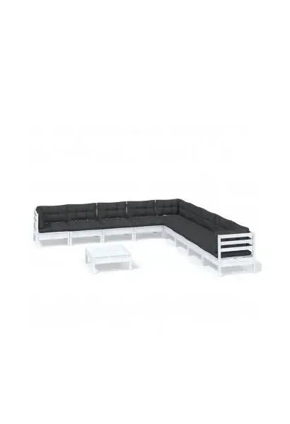 Kit de muebles para jardín hecho de madera de pino gris antracita 10 piezas de vidaXL
