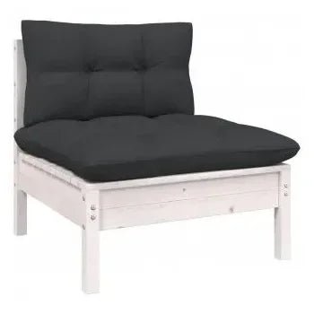 Kit de muebles de jardín de madera maciza de pino color antracita 10 piezas de vidaXL 3