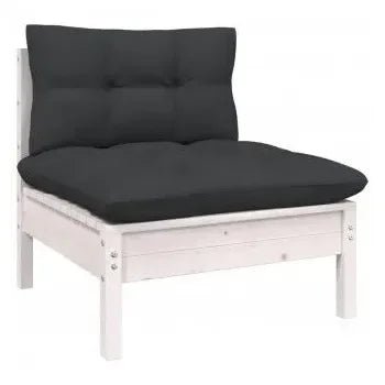 Set de muebles de jardín de madera maciza de pino color gris antracita 10 piezas de vidaXL 4