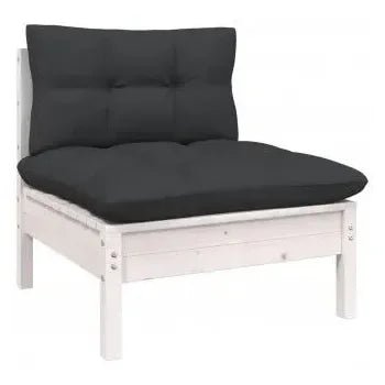 Set de muebles de jardín hecho de madera de pino gris antracita 12 piezas de vidaXL 4