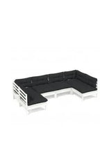 6-piece garden sofa set, white pine with anthracite gray cushions by vidaXL