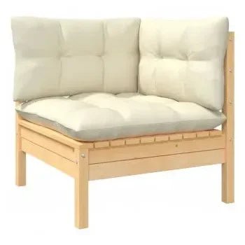 Juego de muebles modulares para el jardín fabricados en madera de pino con un acabado natural y gris de vidaXL 3