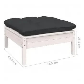 Juego de 12 piezas modulares para jardín fabricado en pino de color blanco y gris de vidaXL 7