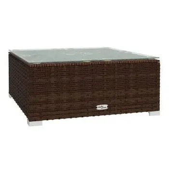 Juego de muebles de jardín con cojines hecho de ratán sintético y acero color marrón y verde de vidaXL 7