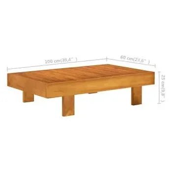 Juego de muebles de jardín de 2 piezas de madera maciza de acacia con cojines gris oscuro de vidaXL 7