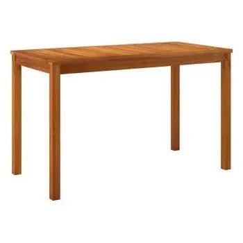 Juego comedor de jardín de 9 piezas fabricado en madera de acacia con cojines color blanco de vidaXL 8