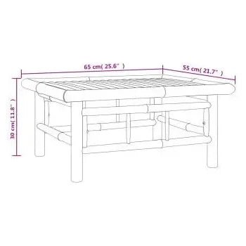 Set de sofás y reposapiés con mesa para jardín de 8 piezas fabricado en bambú con cojines de color de vidaXL 11