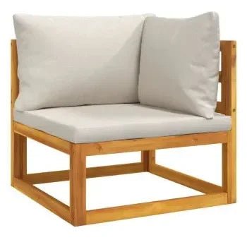 Set de sofás y reposapiés para jardín de 12 piezas fabricado en madera de acacia con cojines gris de vidaXL 4