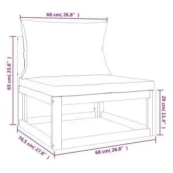 Set de sofás y reposapiés para jardín de 5 piezas fabricado en madera de acacia con cojines color de vidaXL 9