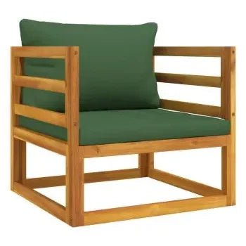 Set de sofás y silla con reposapiés de jardín de 12 piezas fabricado en madera de acacia de vidaXL 6