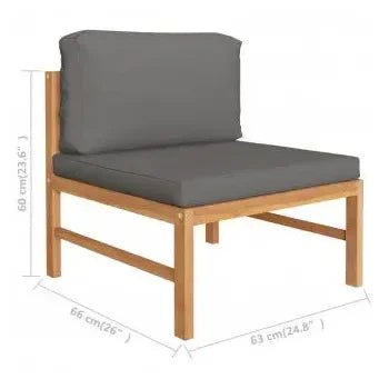 Conjunto de sofá y mesa para jardín de madera de teca lijada fina con acabado a base de agua de vidaXL 8