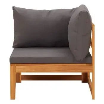 Pack de muebles para jardín fabricados en madera de acacia de un acabado en aceite color gris oscuro de vidaXL 5