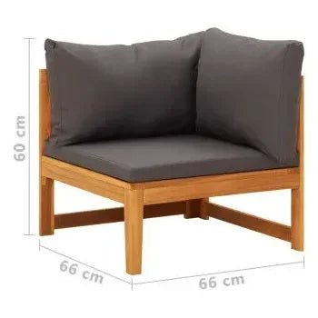 Pack de muebles para jardín fabricados en madera de acacia de un acabado en aceite color gris oscuro de vidaXL 9