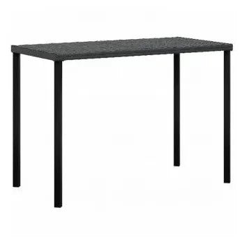 Conjunto de muebles de mesa de centro y sofá en L con taburetes de ratán sintético negro 7 plazas de vidaXL 7