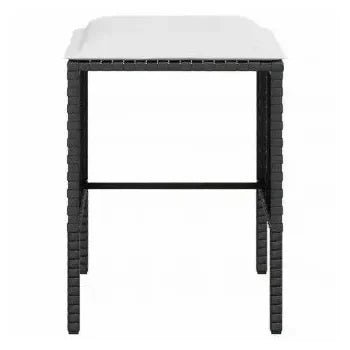 Conjunto de muebles de mesa de centro y sofá en L con taburetes de ratán sintético negro 7 plazas de vidaXL 10