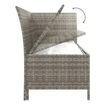 Juego muebles para jardín con cojines fabricado en ratán y acero de color gris de vidaXL 8