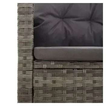 Conjunto de sofá y mesa de jardín de acero ratán sintético y madera de acacia con acabado en gris de vidaXL 7