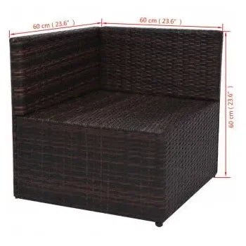 Conjunto de muebles de jardín con cojines blanco crema fabricado en ratán PE y acero de vidaXL 11