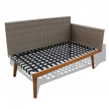 Juego de muebles para exterior cubierto de 4 piezas acabado Beige y madera de vidaXL 5