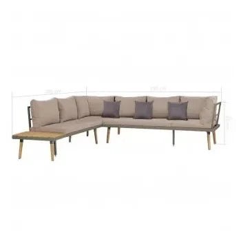 Conjunto de muebles para el jardín fabricado en madera acacia color marrón y gris de vidaXL 7