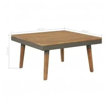 Conjunto de muebles para el jardín fabricado en madera acacia color marrón y gris de vidaXL 8