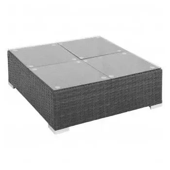 Conjunto de muebles de jardín de ratán sintético negro con cojines blanco crema de vidaXL 6